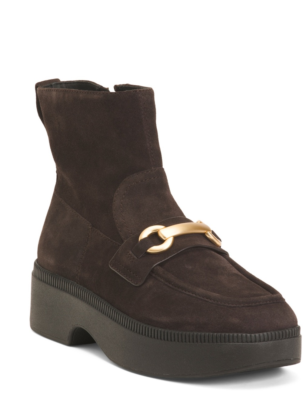 NWT FitFlop Suede Chunky-Snaffle Demi Wedge Boots